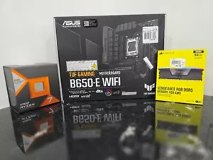 AMD Ryzen 7 7800X3D, Asus B650-E Gaming WIFI , Corsair RGB 32GB DDR5 CL36 Bundle - Picture 1 of 4