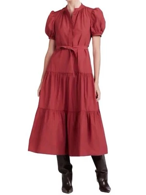 Vestido Derek Lam 10 Crosby Ruibarbo Talla 16 Plisado Reg $550 Nuevo con Etiquetas Foto 1 de 4