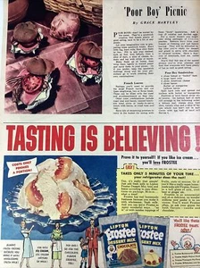 Pubblicità Atlanta GA Print 1952 AJC ricetta picnic Grace Hartley Lipton Frostee dessert - Foto 1 di 5