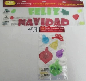 Adornos decorativos de gel para ventanas de Navidad y Feliz Navidad - Imagen 1 de 5