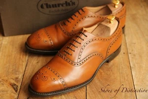 Church's Diplomat Tan Brown Leather Oxford Brogue Shoes UK 11 G US 12 EU 45 - Picture 1 of 11