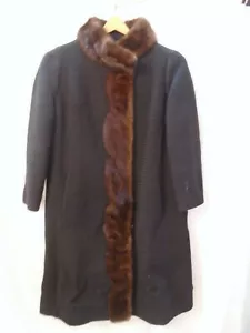 Womens vintage Stevens Fortsmann Formal coat Black size 14 - Picture 1 of 6