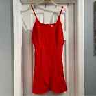 She + Sky Women?S Bright Red/Orange Cami Ruffle Skirt Dress Size Large