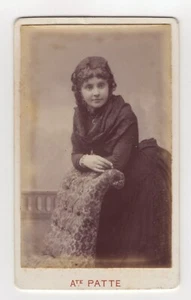 CDV PORTRAIT : BEAUTIFUL WOMAN :PHOTO BY AUGUSTE PATTE : BOULOGNE-SUR-MER,FRANCE - Picture 1 of 3