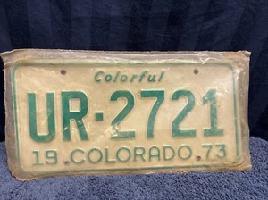 Colorado Nummernschilder 1973 Paar. 3+ Jahre alt. UR-2721. Versiegelte Tasche. - Bild 1 von 14