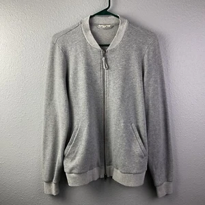 Eileen Fisher 100% Bio-Baumwolle grau Pullover Jacke Reißverschluss Fronttaschen Medium - Bild 1 von 16
