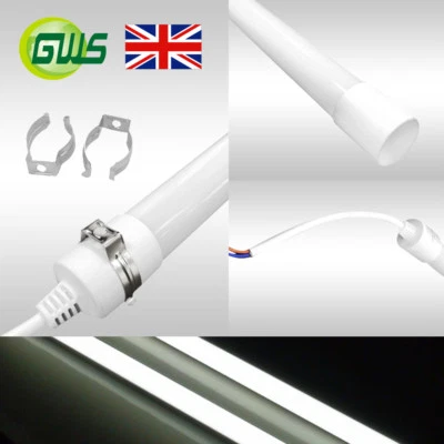 T8 LED Integrated Tube Lights 4ft 5ft 6ft Retrofit Fluorescent Replacement IP65 - Image 1 of 4