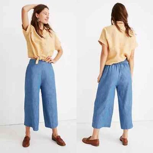 Madewell Chambray Huston Pull-On Crop Pants US Size XXS - Picture 1 of 6