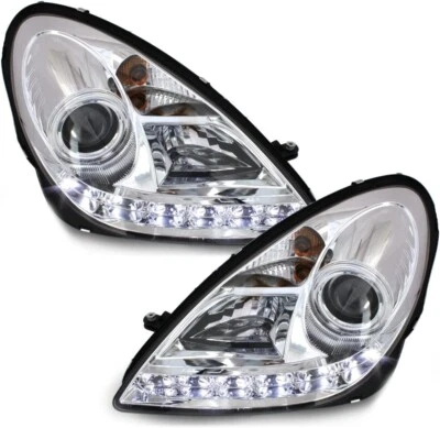 Halogen Scheinwerfer für Mercedes Benz SLK 171 Bj 04-11 mit Tagfahrlicht und LWR - Bild 1 von 4
