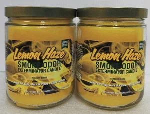 Smoke Odor Exterminator 13 oz Jar Candle, Lemon Haze Set of Two Candles. - Picture 1 of 3