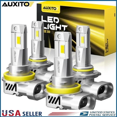 9005 H11 LED Headlight Kit Combo 4*Bulbs 6500K High Low Beam Super White Bright - Image 1 of 4