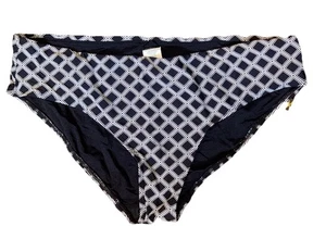 Nip Tuck Swim Bikini Bottom Lined Sz 10 Black/ White New - Picture 1 of 7