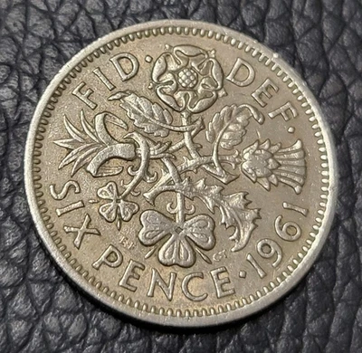 Moneda de seis peniques Gran Bretaña 1961 Foto 1 de 2