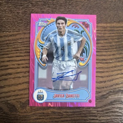 Javier Zanetti 2023 Topps Fileteado Argentina Team Set Pink Legends Auto /50 - Image 1 of 2