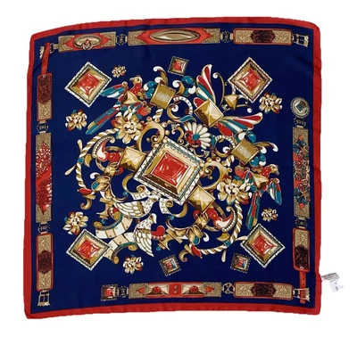 Bufanda para mujer Regina con patrón de joyería de seda azul 27/27 pulgadas nueva con etiquetas Foto 1 de 4