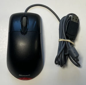 Microsoft Wheel Mouse Optical USB X802382 Black Tested - Picture 1 of 5