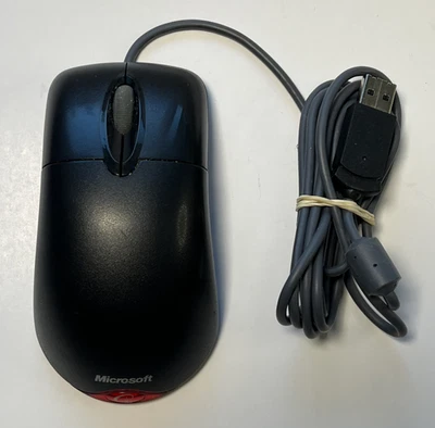 Microsoft Wheel Mouse Optical USB X802382 Black Tested - Image 1 of 4