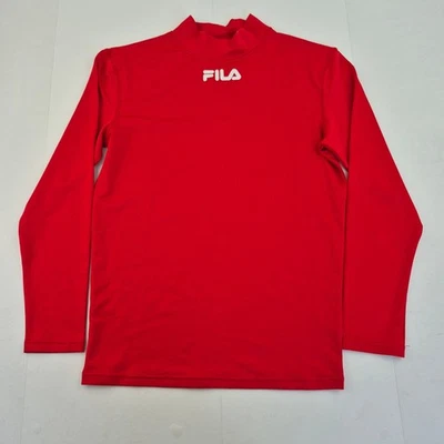 FILA Top XL Rojo Para Hombre Manga Larga Cuello Alto Capa Base Ropa Activa Gimnasio Entrenamiento Foto 1 de 4