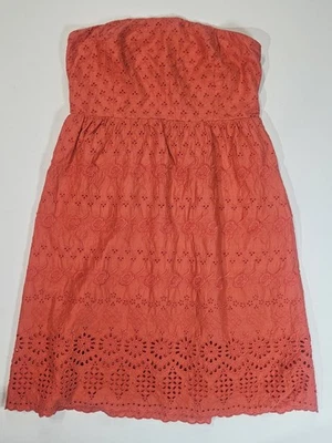 Antiguo Vestido Tubo Azul Marino Para Mujer Talla 12 Rbel Rojo Ojales Floral Encaje Mini Ligero Foto 1 de 4