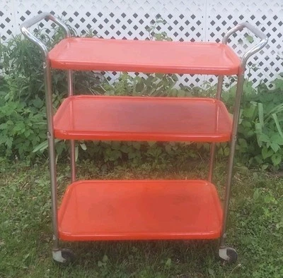 Carro de barra de cocina rodante de metal MCM de 3 niveles naranja Tiledo Maid de colección Foto 1 de 4