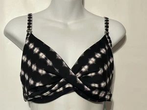 Sea Level Australia Neu mit Etikett Bandhani Twist Front BH-Bikini-Top schwarz Gr. 8 DD/E - Bild 1 von 9
