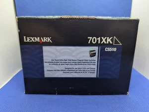 Lexmark CS510 CS410 CS310 - Genuine Sealed Black Extra High Yield Toner - 701XK - Zdjęcie 1 z 10