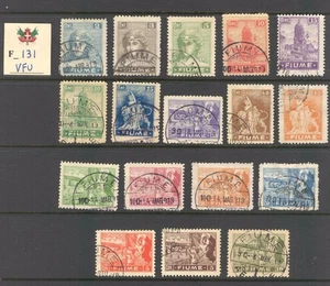 F_131. FIUME. 1919 "ALLEGORIE & VEDUTE" set. Used. Sas 32-48 - Picture 1 of 1