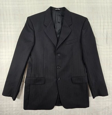 Traje Abrigo Blazer Lana Rayas Lanificio Comero Super 100s Perry Ellis Niños 20R Foto 1 de 4