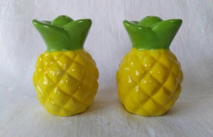 Juego de cocteleras sal pimienta piña amarilla símbolo de bienvenida cerámica hoja verde astilla - Imagen 1 de 12