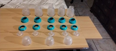 Nanobebe Silicone Baby Bottles Anti-Colic 4 - 9oz & 1 - 5oz Bottle & Tops 23 Pcs - Image 1 of 4