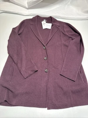 Blazer J. Jill Doble Punto Vino Especiado Talla M Nuevo con Etiquetas Foto 1 de 4