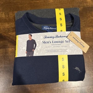 Tommy Bahama Men’s 2-Piece Relaxed Fit Lounge Set Blue & Gray Pajamas Size S NEW - Picture 1 of 2