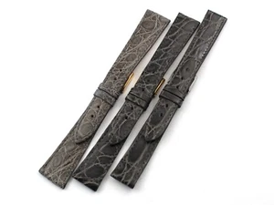 Strap Band Leather Crocodile Grigio Piatto Top Quality Artigianale Varie Misure - Imagen 1 de 8