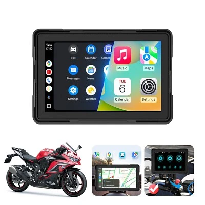 5" Touch Screen Wireless CarPlay Android Auto Motorcycle Motorbike GPS Navigator - Image 1 of 4