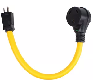 15 Amp Male to 30 Female NEMA TT-30R RV Power Cord Adapter Electrical 110 120V - Picture 1 of 4