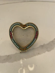 Vintage Micro Mosaic circular/heart Shaped Floral picture frame  Made In Italy - Picture 1 of 6