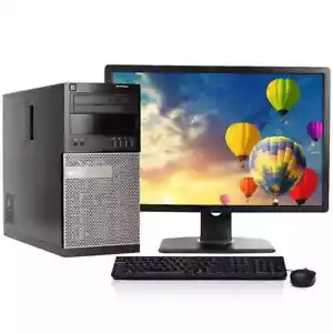Dell PC Computer Tower i5 8GB RAM 1TB HD 22" LCD Windows 10 Pro - Picture 1 of 4