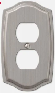 Interruptor de salida dúplex individual 1 cubierta de placa de pared decorativa níquel cepillado - Imagen 1 de 1