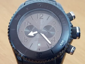 Orologio Uomo XXL Pelle Nera Italiano VIP Time Stealth Chrono 200m Divers VP15043 - Foto 1 di 8