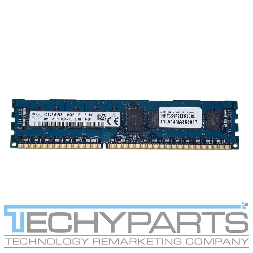 SK HYNIX 4GB 2RX8 PC3-14900R DDR3 - 1866MHZ Reg ECC Memory HMT351R7EFR8C-RD - Image 1 of 1