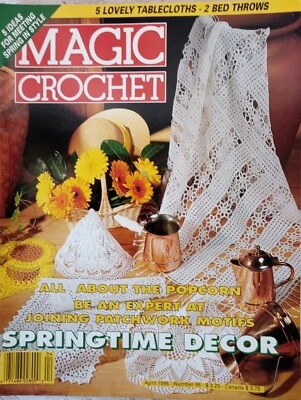 MAGIC CROCHET Magazine VTG April 1995 Butterfly Sunflower Running Feet Bolero - Image 1 of 4