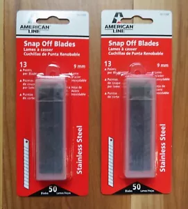 100 Stainless Snap Off Utility Knife Blades 9mm Box Cutter Blades - Picture 1 of 2