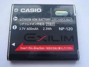 Batería Original CASIO NP-120 EX-ZS20BE EX-ZS20RD EX-ZS20SR EX-ZS20PKWE Nueva - Imagen 1 de 1