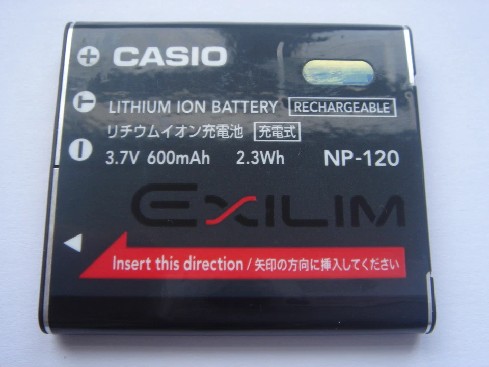 Batterie D'ORIGINE CASIO NP-120 EX-ZS12SR EX-ZS12RD EX-ZS12BE EX-ZS20 EX-ZS20BK - Photo 1/1