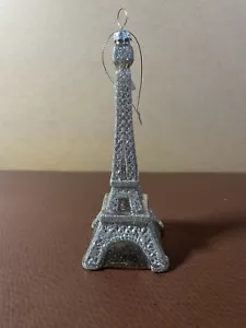 BLOWN GLASS EIFFEL TOWER CHRISTMAS ORNAMENT - Picture 1 of 8