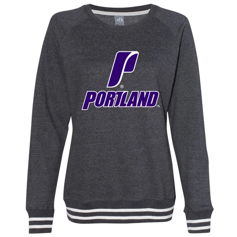 Official NCAA University of Portland Pilots Women's Sweatshirt w/ Striped Edges Cover