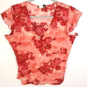 Vintage Top WOmens M Fashion Bug Y2K Babydoll Baby Flutter Sleeves USA Made - Picture 1 of 8