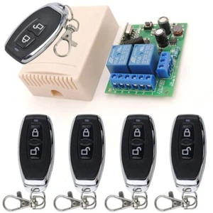220V 2CH 433Mhz Funk Empfänger Relais Schalter Garagentor mit 5X Fernbedienung - Bild 1 von 12
