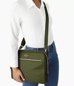 Kate Spade 15" Laptop Sleeve Messenger Bag Chelsea Enchanted Green New $259 - Picture 1 of 12