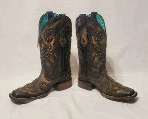 NEU Corral Damen-Westernstiefel Camouflage-Einlage mit Nieten – eckige Zehenpartie 7,5 M - Bild 1 von 7